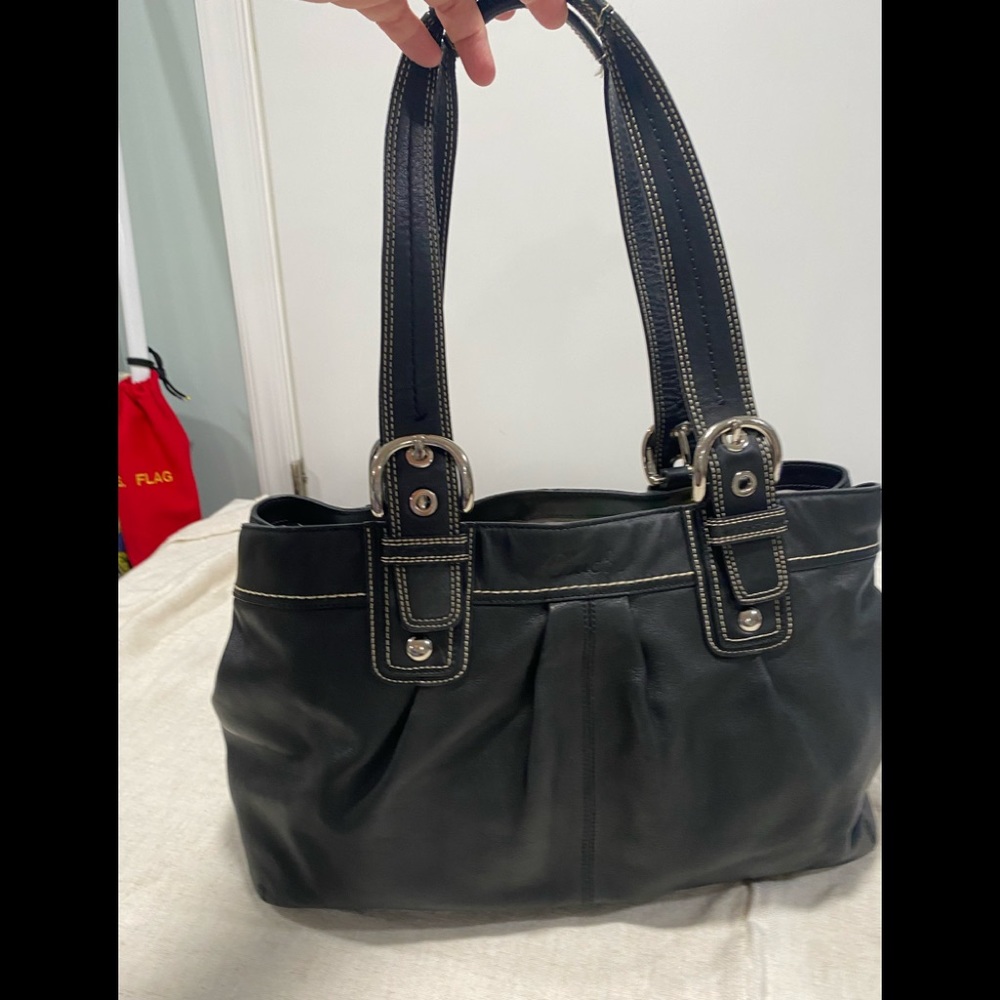 Coach Large Black Leather Tote